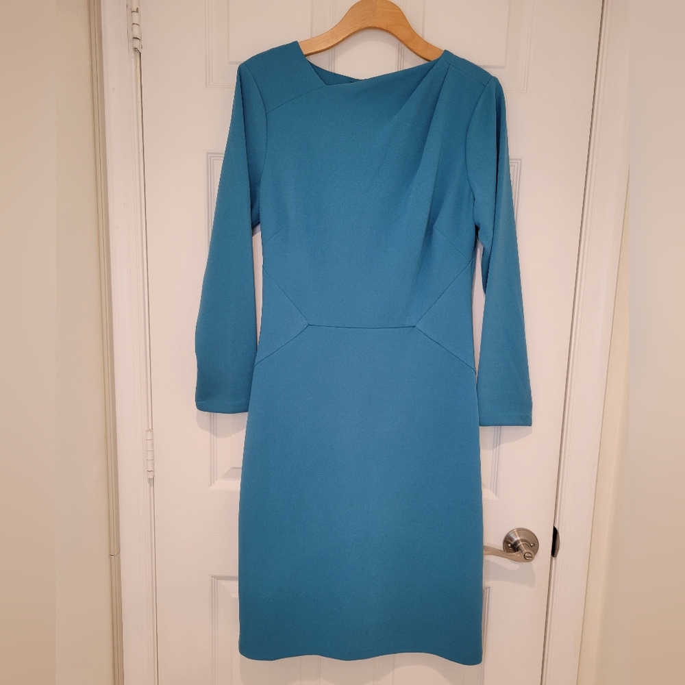 MAGGY LONDON Teal Blue Dress SZ 14 NWOT